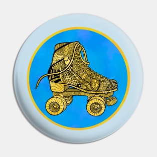 Yellow Skate Zentangle Pin