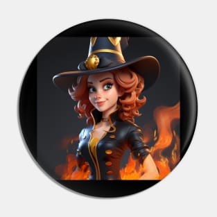 Witch fire fighter Pin