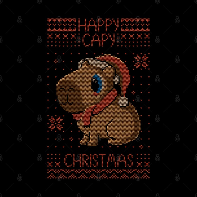 Happy Capy Christmas - Cute capybara by eriondesigns