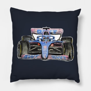 Racing Car in watercolours pattern illustration, Formula 1 watercolours Pillow