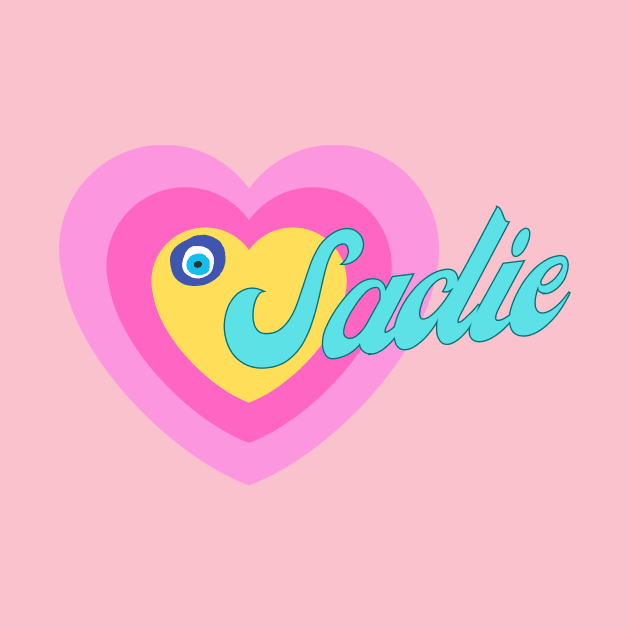 Sadie in Colorful Heart Illustration by jetartdesign