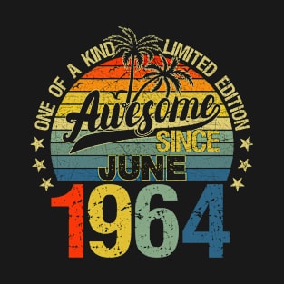 Vintage 58 Years Old June 1964 Decorations 58th Birthday T-Shirt