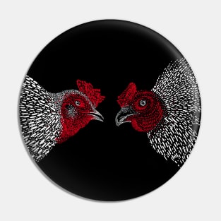 Cockfight on dark background Pin
