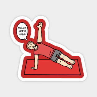 Funny yoga man Magnet