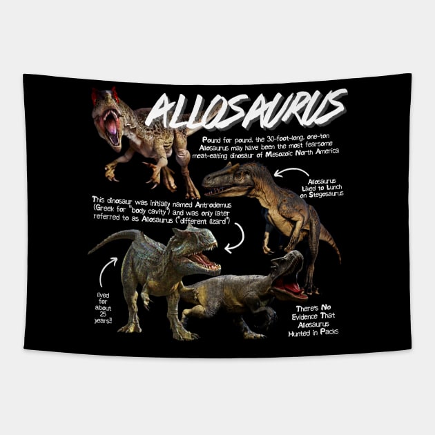 Allosaurus Fun Facts Tapestry by Animal Facts and Trivias