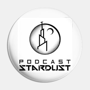 Podcast Stardust Black and White Pixel Logo Pin