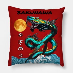 Sea Serpent Moon Eater Graphic Design Pillow