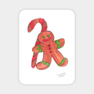 Gingerbread Person Watercolor Magnet