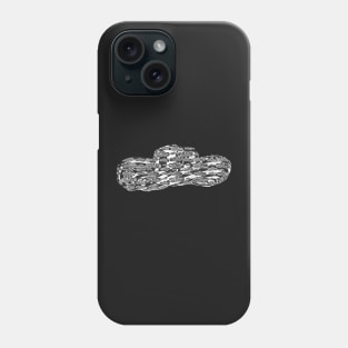 Sombrero Vueltiao in Black and White Ink Pattern (Black Background) Phone Case