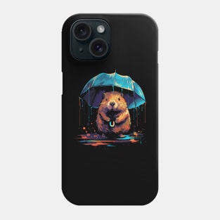 Beaver Rainy Day With Umbrella Phone Case