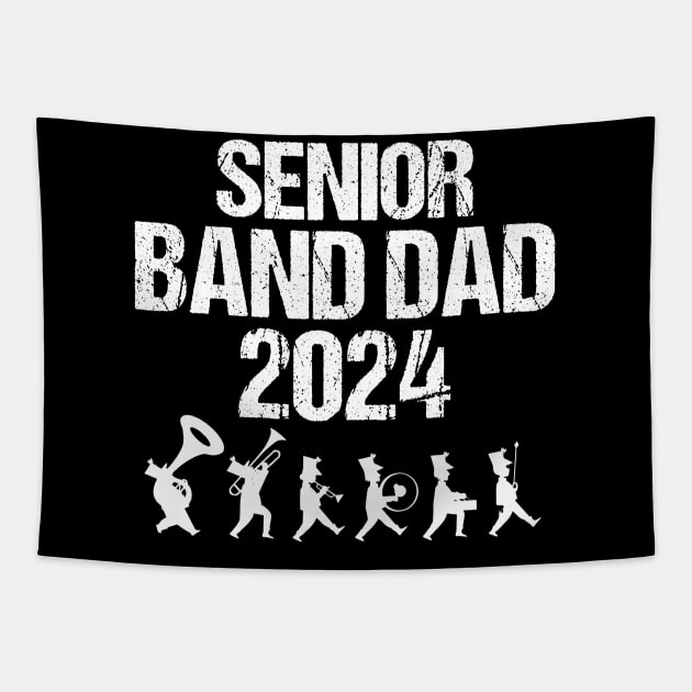 Senior Band Dad 2024 Marching Band Parent Class of 2024 Tapestry by Giftyshoop