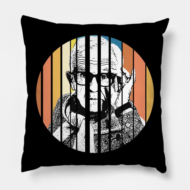 Leslie Jordan-Retro sun Pillow by Ecsa