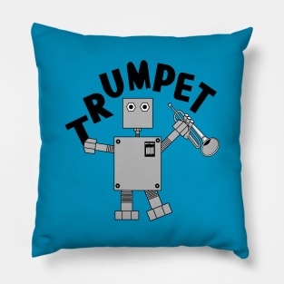 Trumpet Robot Text Pillow