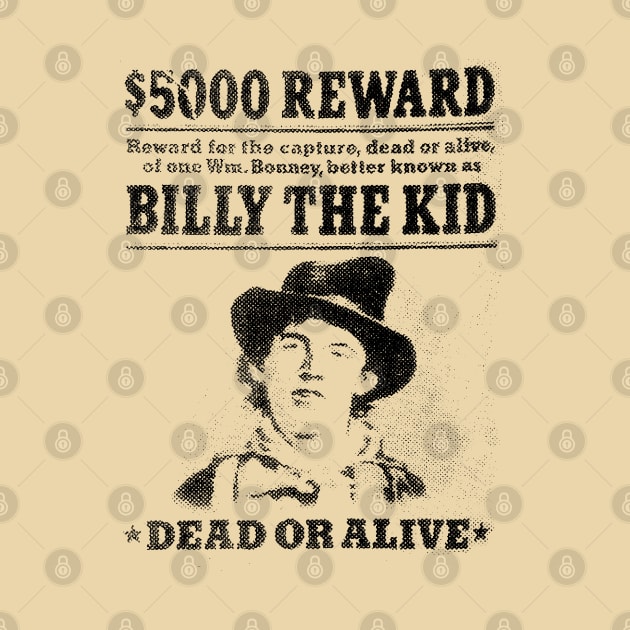 Billy The Kid - newspaper style by Buff Geeks Art