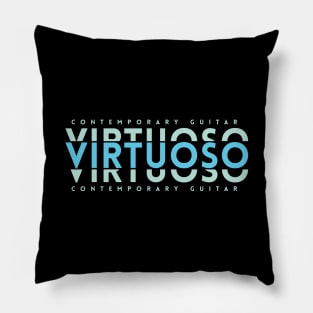 Contemporary Guitar Virtuoso Light Blue Pillow