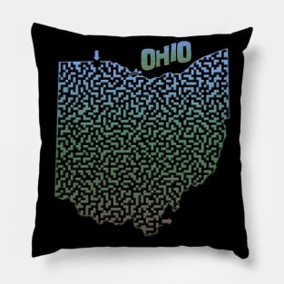 Ohio State Outline Maze & Labyrinth Pillow