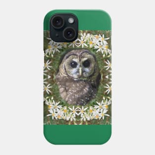 Majestic Owl Surrounded by Wildflowers Phone Case