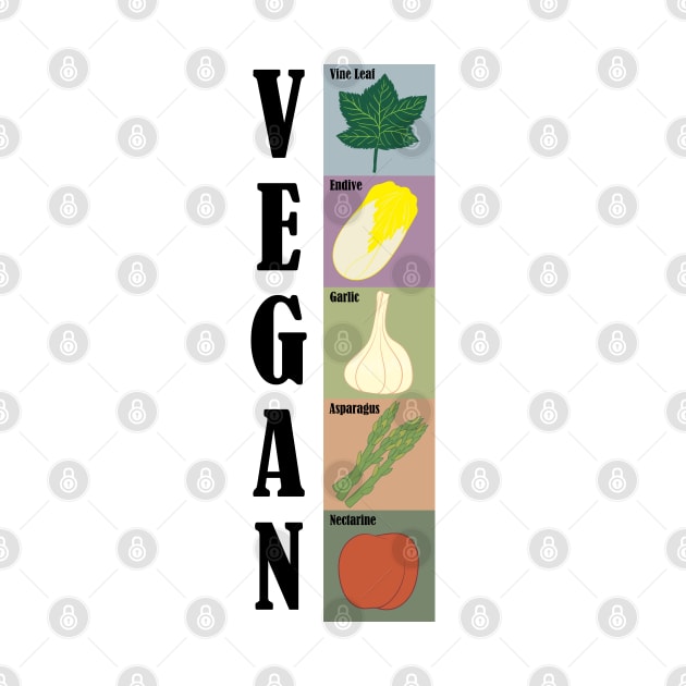 Vegan Alphabets Healthy Funny Vegetables Gift by MimimaStore