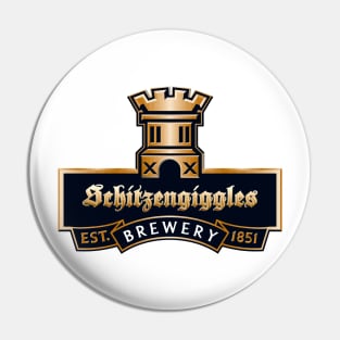 Schitzengiggles Brewery - Funny Beer Logo Pin