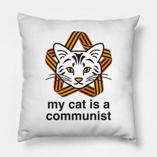 My Cat Is A Communist White Cat Pillow