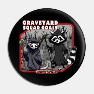 Deathly Cute Duo Raccoon and Possums Pin