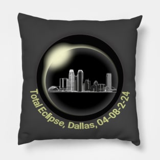 Total Eclipse 2024 Dallas Skyline Pillow