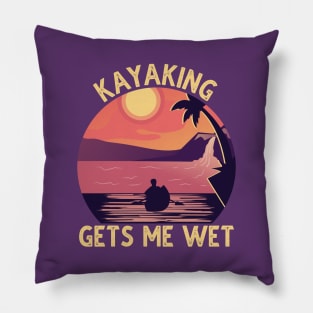 Kayaking Gets Me Wet Vintage Pillow