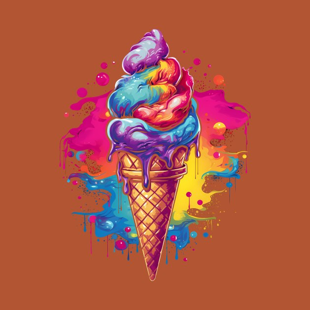 Summer colorful ice cream graffiti art by KATTTYKATTT