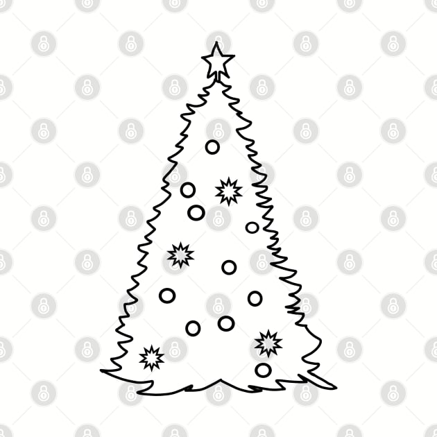 Christmas Tree Outline by ellenhenryart