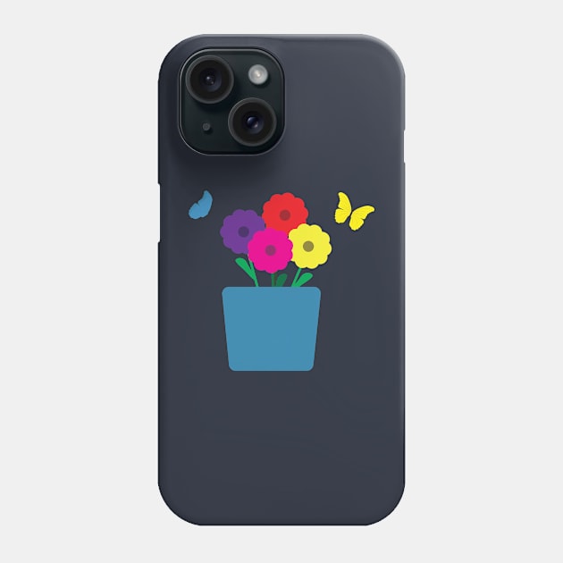 Spring image - Colorful flowers and Butterflies Phone Case by sigdesign