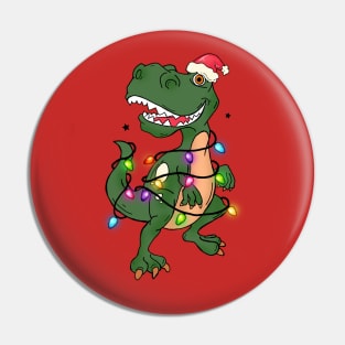 Tree Rex T-rex Christmas Lights Funny Dinosaur Christmas Tree Pin