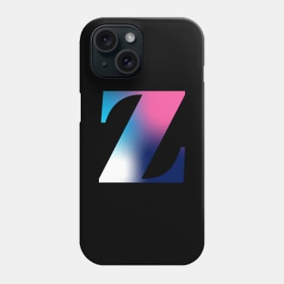 Capital Letter Z Monogram Gradient Pink Blue White Phone Case