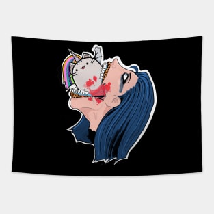 Creepy and cute woman Tapestry