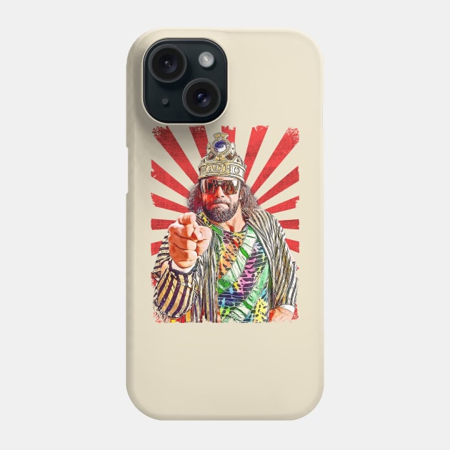 Macho King Wrestling Vintage Fan Art Phone Case by Sakonipopart