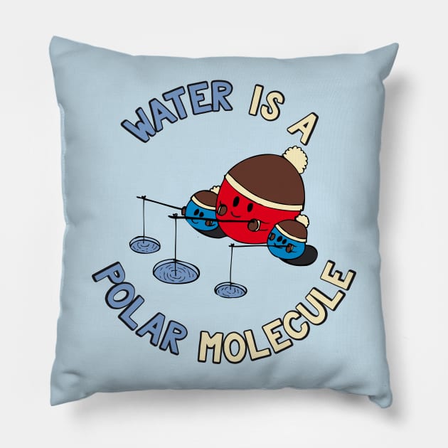 Water Is A Polar Molecule Pillow by yeoys