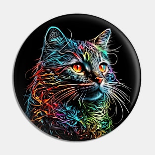 Colorful cat #3 Pin