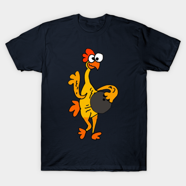 Funny Rubber Chicken Bowling Cartoon T-shirt - Bowling - T-Shirt ...