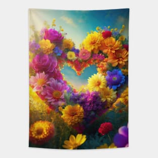 Heart symbol wreath Tapestry