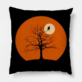 Night Owl orange Pillow