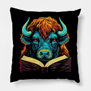 Bison Reads Book Pillow