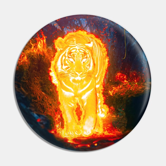 Blazing Tiger Pin by Ergen Art