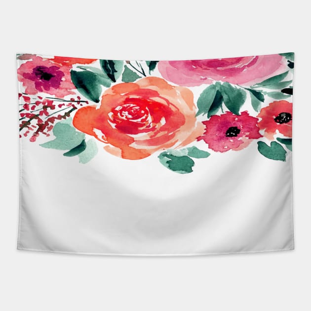 Pink floral Tapestry by CindersRose