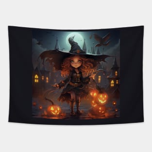 Happy halloween witch Tapestry