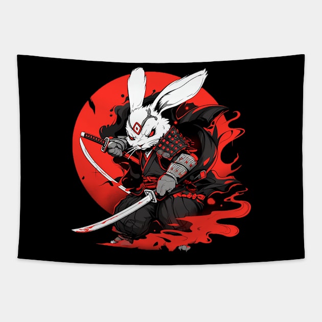 rabbit samurai Tapestry by fancy ghost