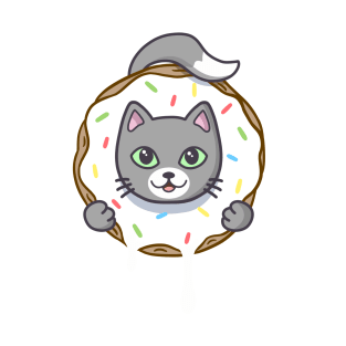 Donut Cat (Small corner design) T-Shirt