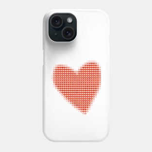 Red Textured Valentines Day Heart Filled with Hearts Phone Case