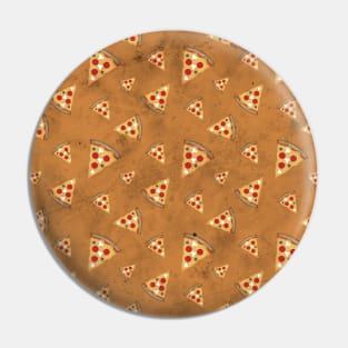 Cool pizza slices vintage orange brown pattern Pin