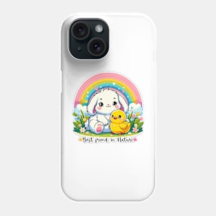 Fluffy Bunny and Duckling Rainbow Friendship Phone Case