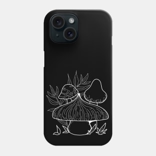 Mushroom Sprouts In Nature Line Art Design Phone Case