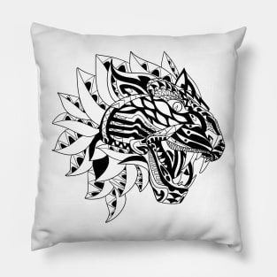 the wild tiger in ecopop flames Pillow